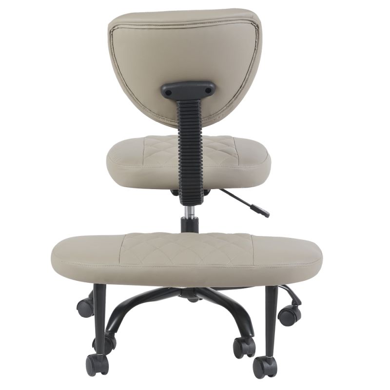 Ergonomická kľakačka, sivohnedá Taupe ekokoža, čierny kov