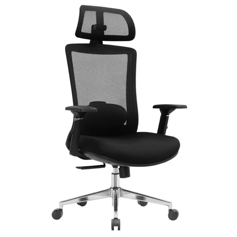 Ergonomické kancelárske kreslo čierne, chróm, 200 kg
