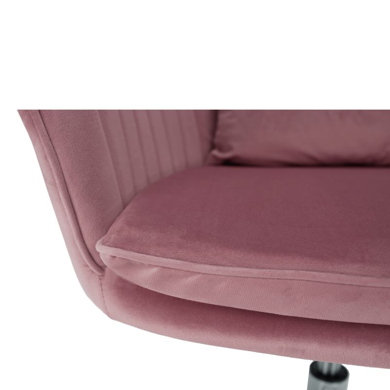 Štýlové a pohodlné kancelárske kreslo, ružová Velvet látka