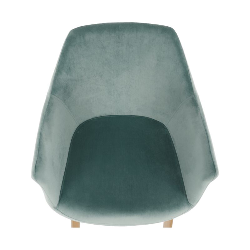 Kreslo do kuchyne a jedálne vo farbe mentolová s nohami vo farbe buk