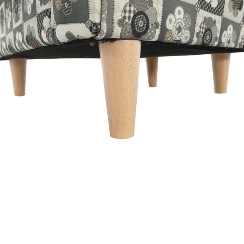 Kreslo ušiak s taburetom, látka patchwork N1