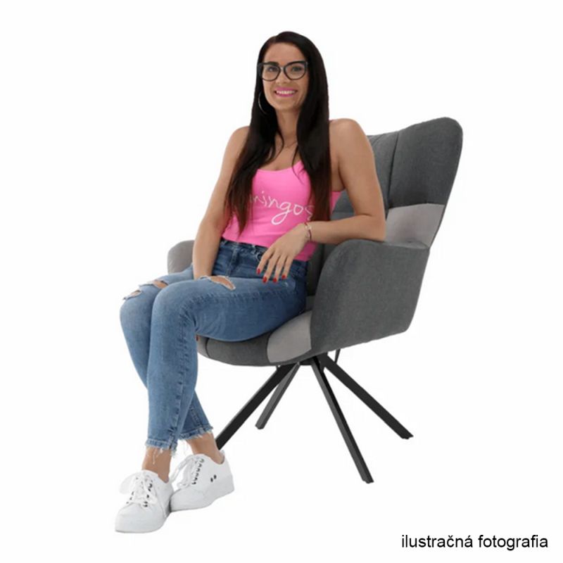 Dizajnové otočné kreslo v béžovej látke
