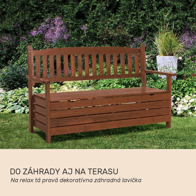Záhradná lavička vyrobená z dreva hnedá, 150cm