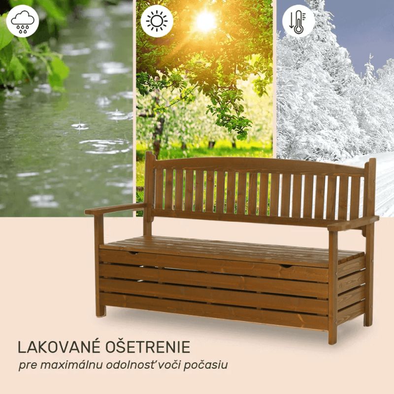 Záhradná lavička vyrobená z dreva hnedá, 150cm