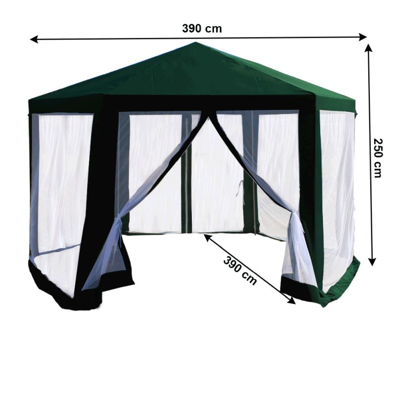 Stanový altánok do záhrady, 3,9x2,5x3,9m, zelená/biela