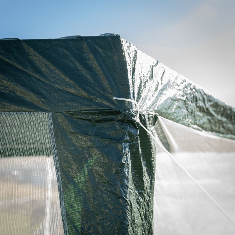 Stanový altánok do záhrady, 3,9x2,5x3,9m, zelená/biela