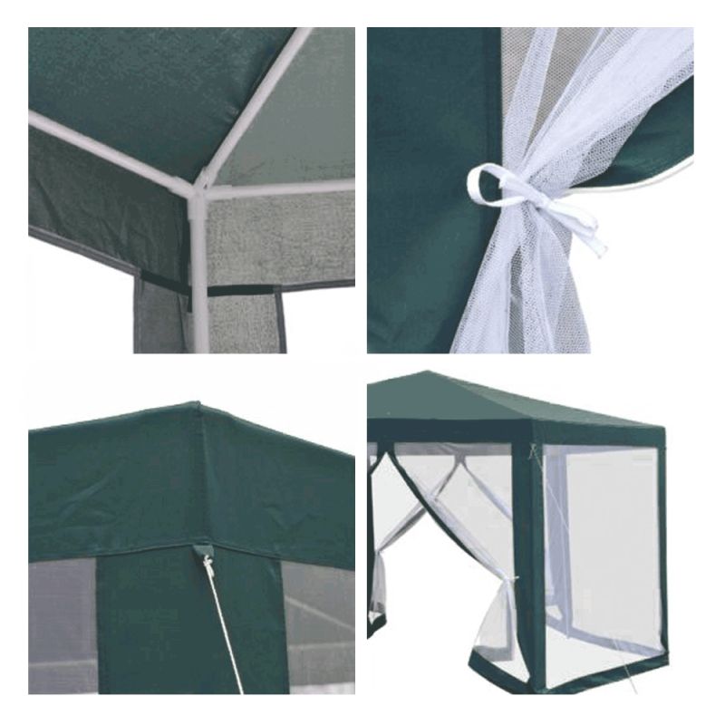 Stanový altánok do záhrady, 3,9x2,5x3,9m, zelená/biela