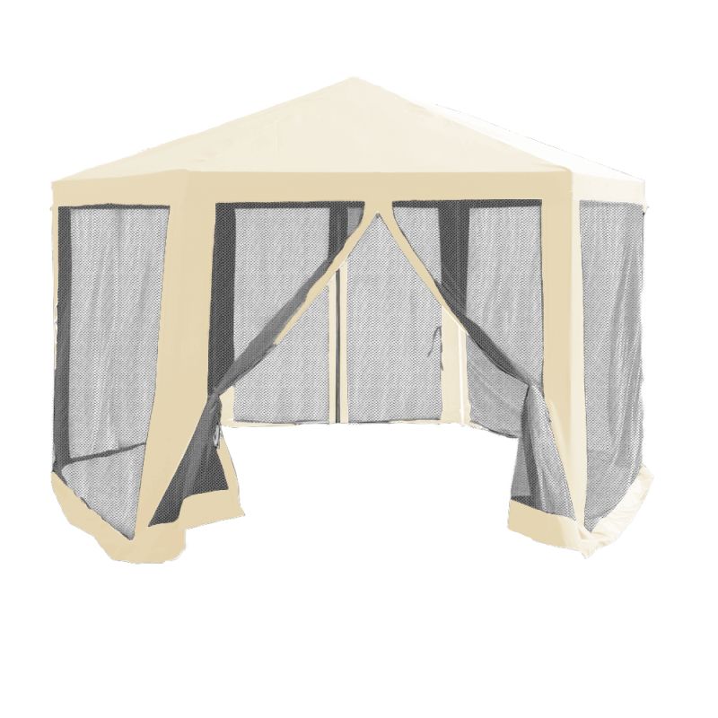 Stanový altánok do záhrady, 3,9x2,5x3,9m, béžová/čierna