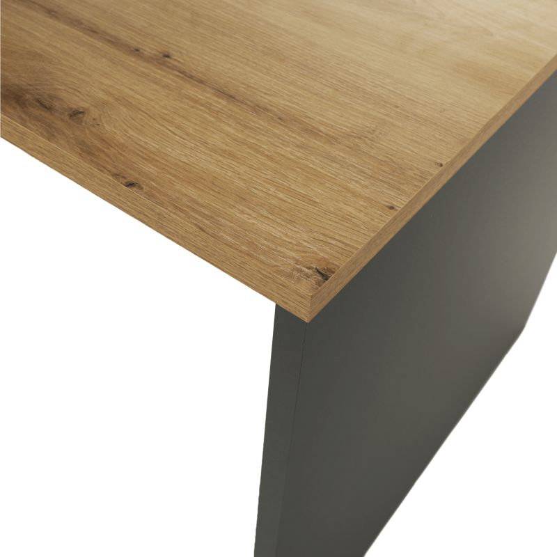 Moderný PC stôl z kvalitnej DTD, grafit/dub artisan, 140cm