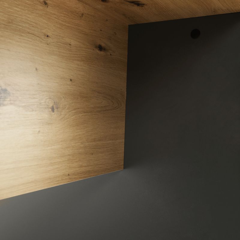 Moderný písací stôl z kvalitnej DTD, grafit/dub artisan, 160cm