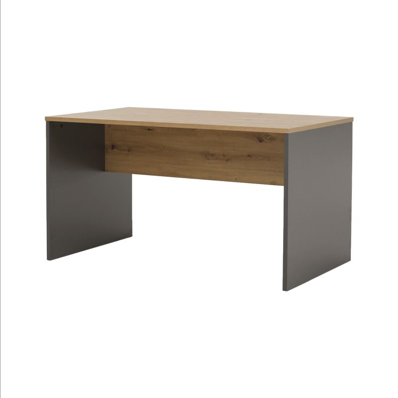 Moderný písací stôl z kvalitnej DTD, grafit/dub artisan, 160cm