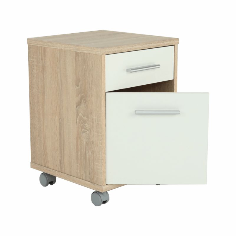 Kancelársky kontajner z kvalitnej DTD, dub sonoma/biely