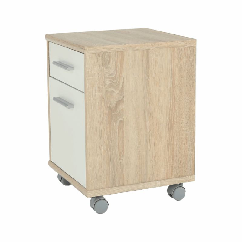 Kancelársky kontajner z kvalitnej DTD, dub sonoma/biely