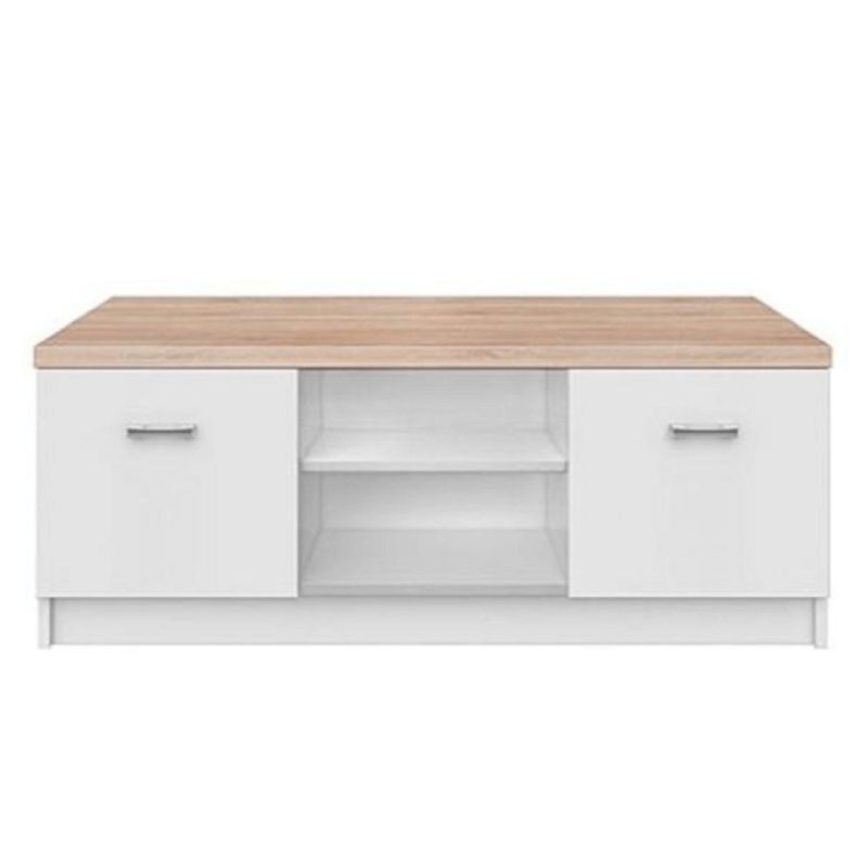 Dokonalý RTV stolík, biela-dub sonoma, woodline krem