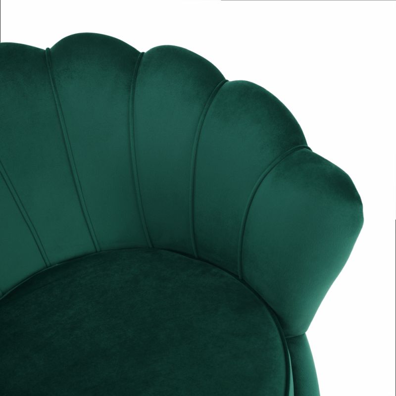 Kreslo v štýle Art-deco, smaragdová Velvet látka-gold chróm-zlatý