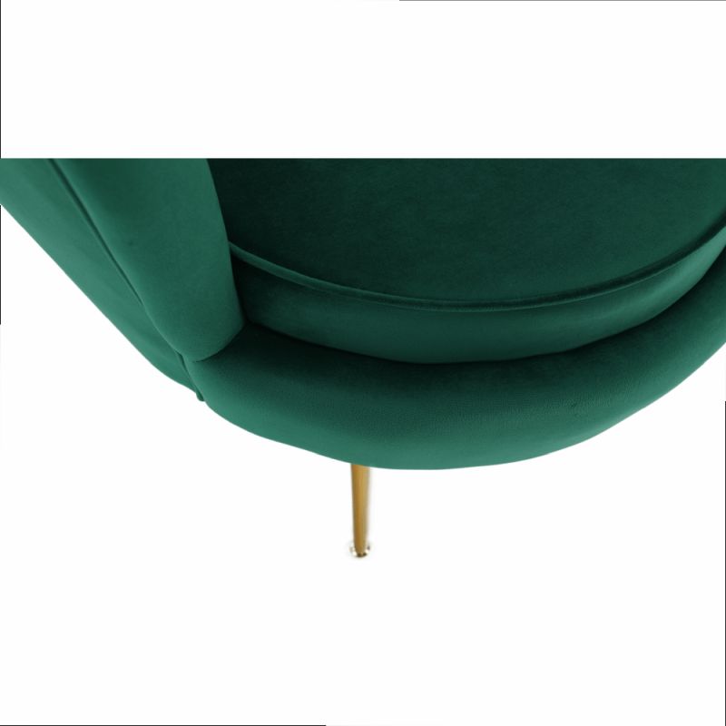 Kreslo v štýle Art-deco, smaragdová Velvet látka-gold chróm-zlatý