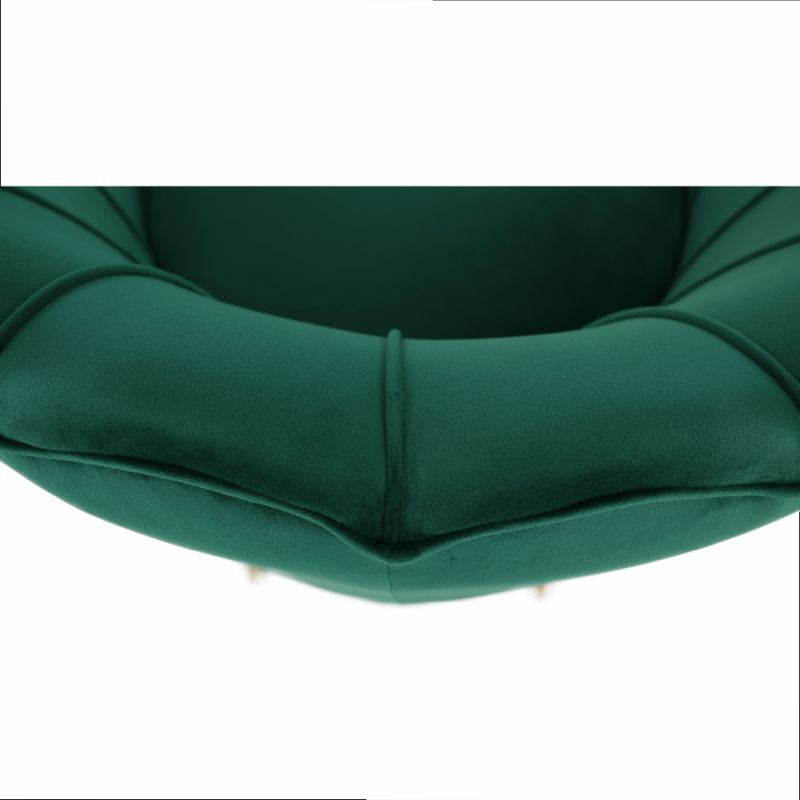 Kreslo v štýle Art-deco, smaragdová Velvet látka-gold chróm-zlatý