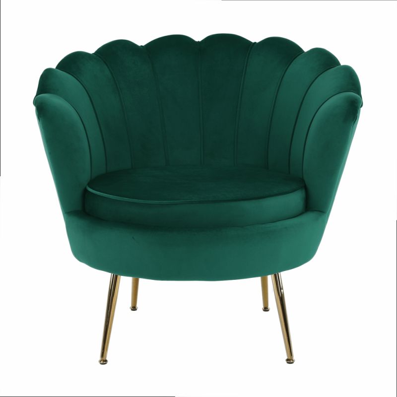 Kreslo v štýle Art-deco, smaragdová Velvet látka-gold chróm-zlatý