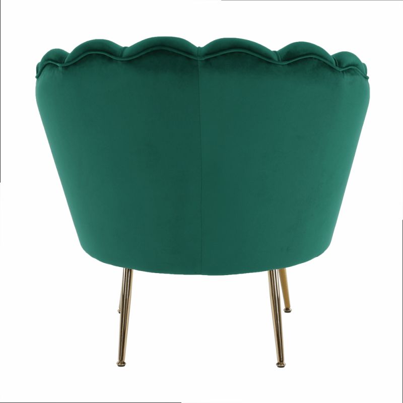 Kreslo v štýle Art-deco, smaragdová Velvet látka-gold chróm-zlatý