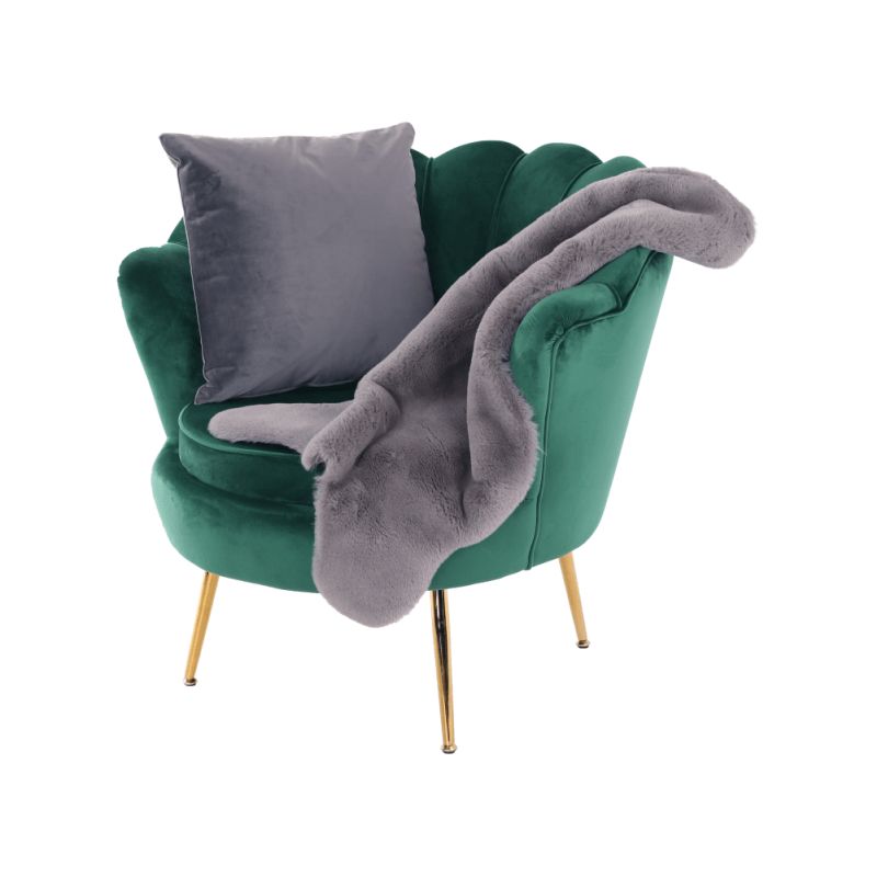 Kreslo v štýle Art-deco, smaragdová Velvet látka-gold chróm-zlatý