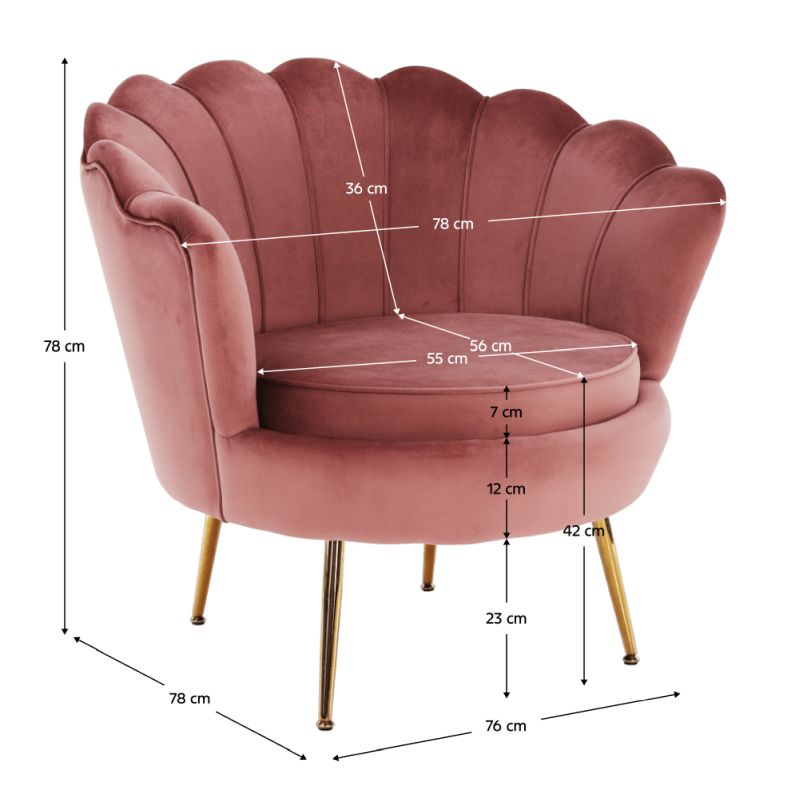 Kreslo v štýle Art-deco, ružová Velvet látka-gold chróm-zlatý