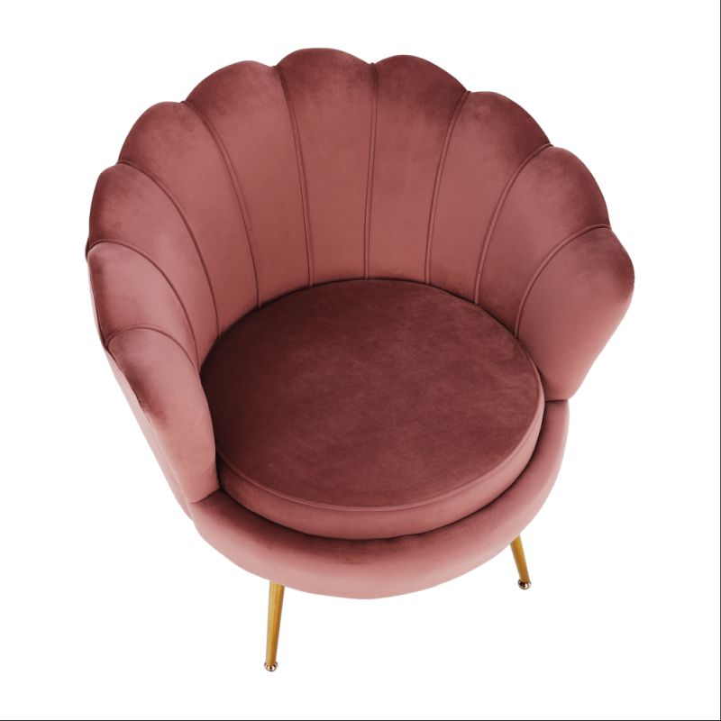 Kreslo v štýle Art-deco, ružová Velvet látka-gold chróm-zlatý