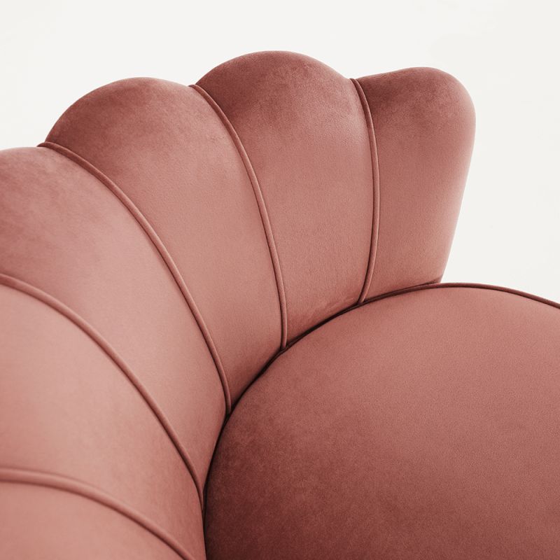 Kreslo v štýle Art-deco, ružová Velvet látka-gold chróm-zlatý