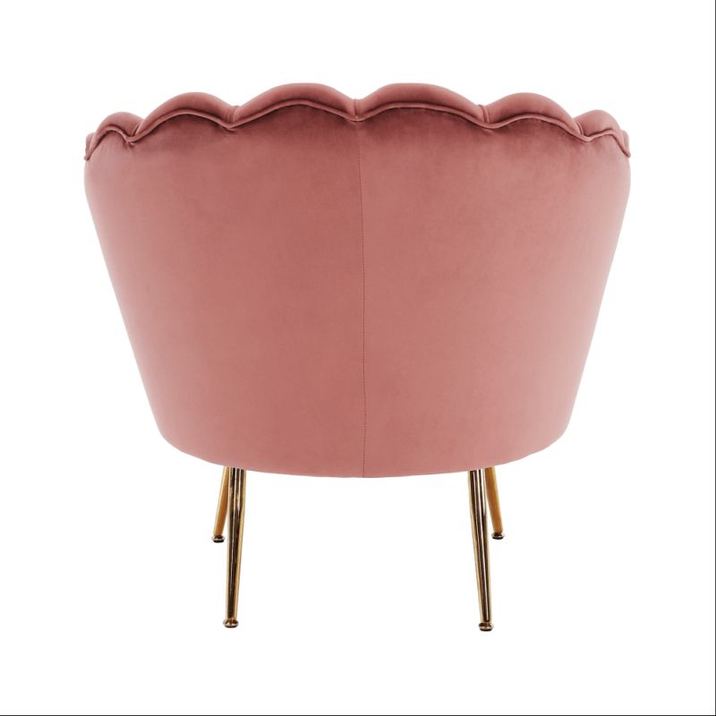 Kreslo v štýle Art-deco, ružová Velvet látka-gold chróm-zlatý