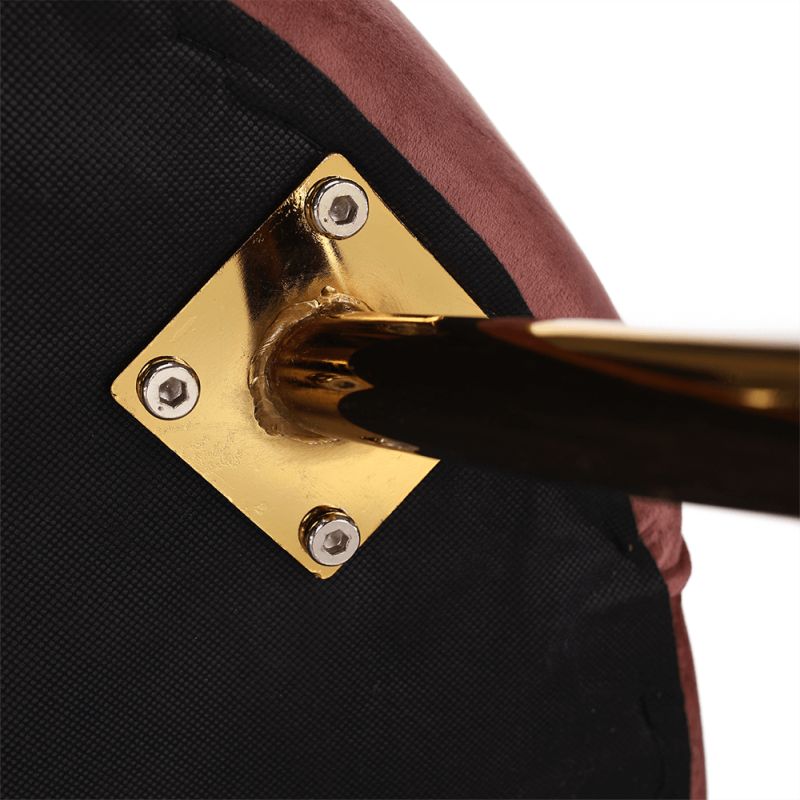 Lavica v štýle Art-deco, ružová Velvet látka-gold chróm-zlatý