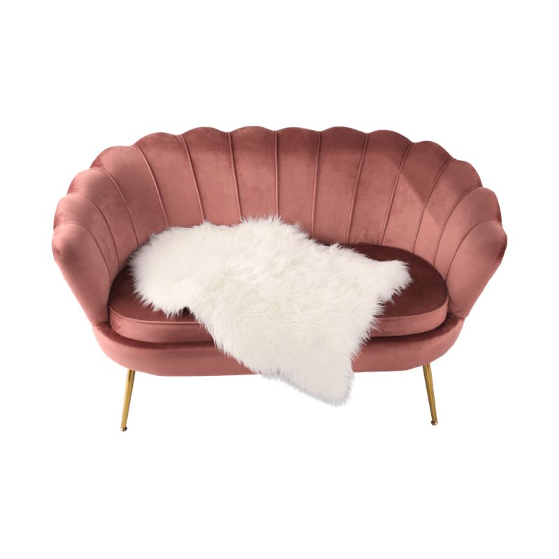 Lavica v štýle Art-deco, ružová Velvet látka-gold chróm-zlatý