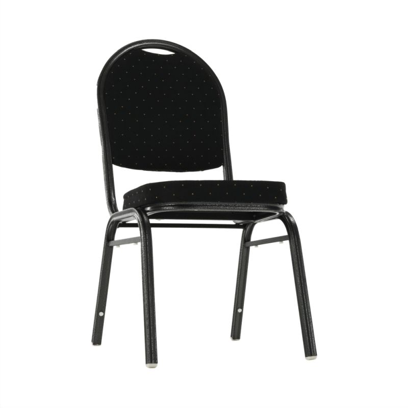 Konferenčná stohovateľná stolička čierna/tmavosivý rám
