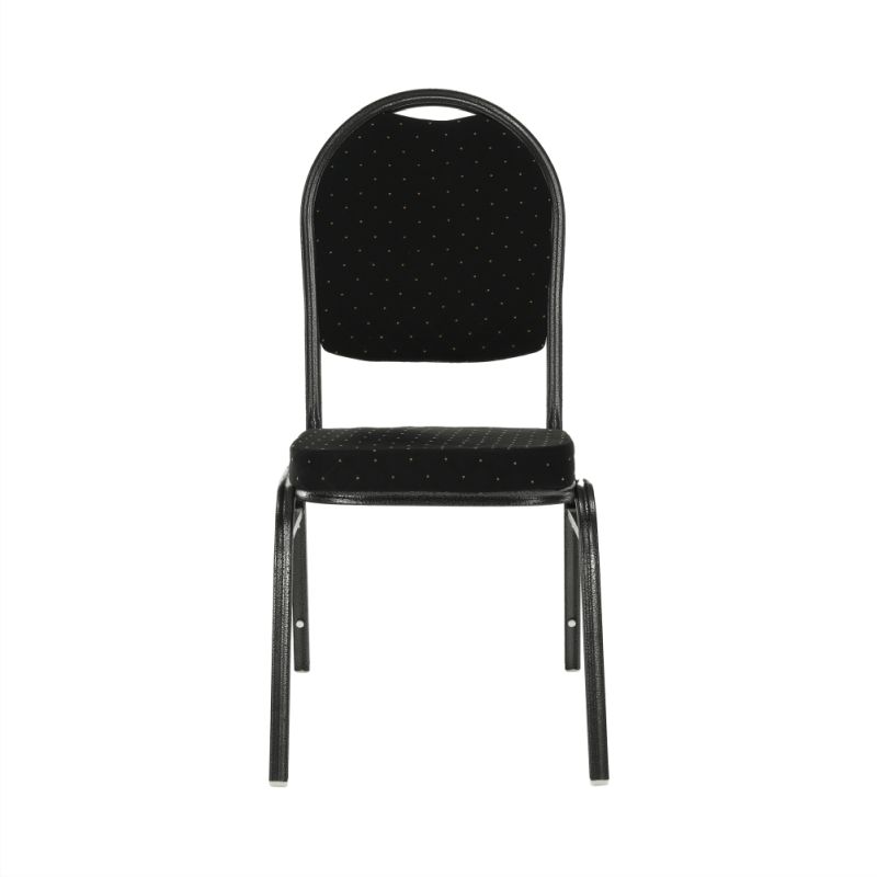 Konferenčná stohovateľná stolička čierna/tmavosivý rám