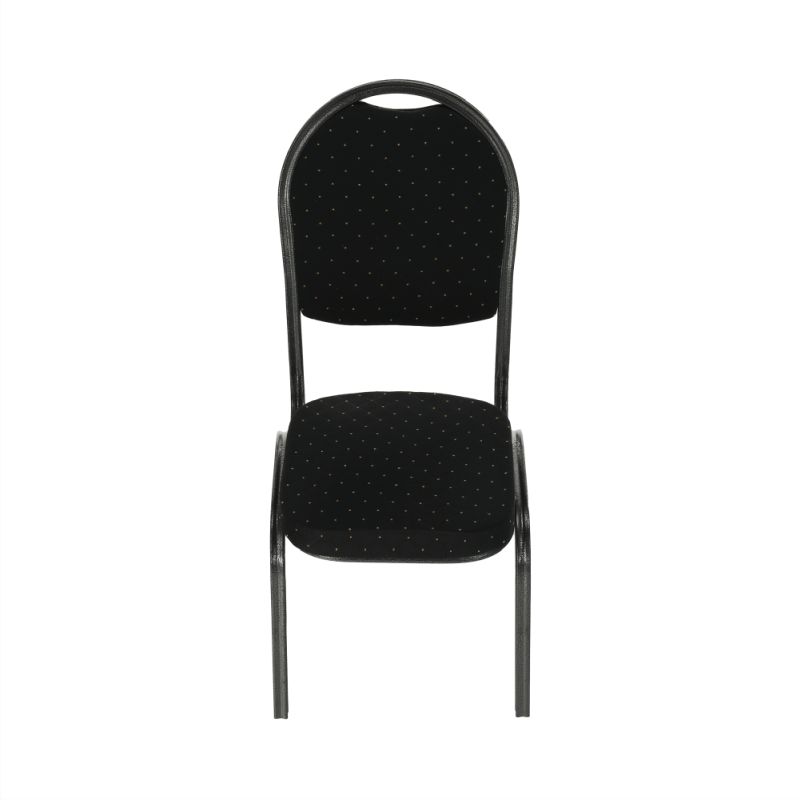 Konferenčná stohovateľná stolička čierna/tmavosivý rám
