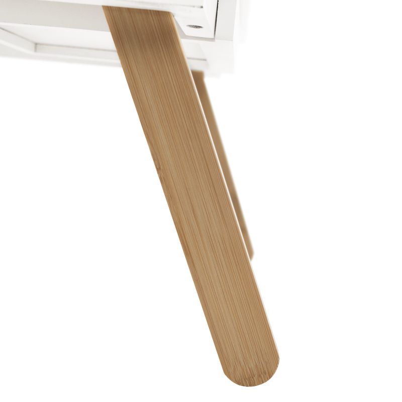 Príručný stolík na notebook/držiak na tablet, biela-prírodný bambus