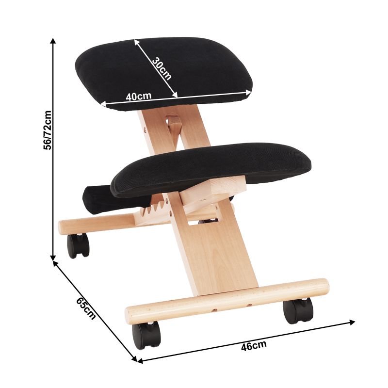 Moderná a ergonomická kľakačka, čierna-buk