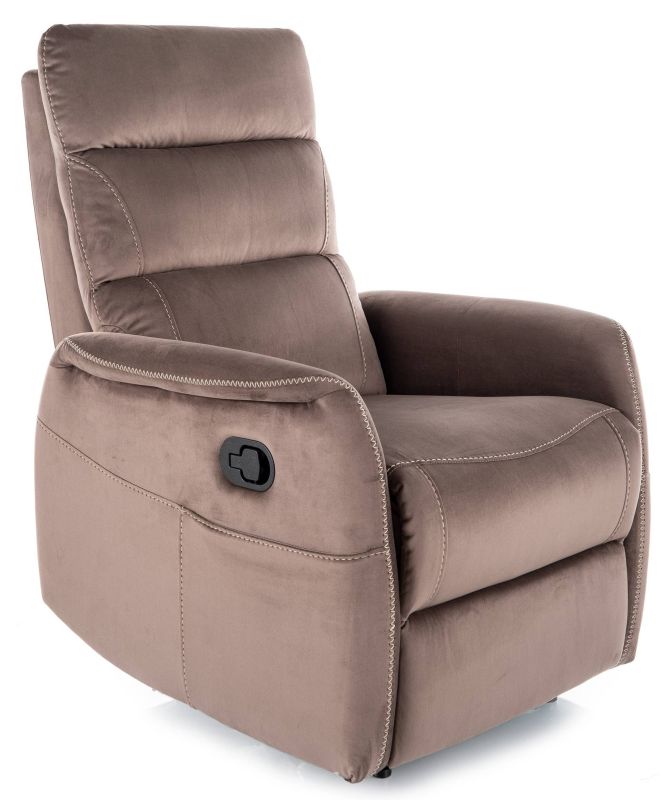 Relaxačné masážne polohovacie kreslo, cappuccino bluvel 38