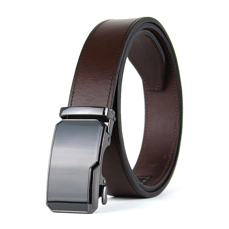 Kožený opasok NOBLEFORCE 3,5 cm, automatická pracka, Tmavo hnedý (VNOBLEFORCE-TH)