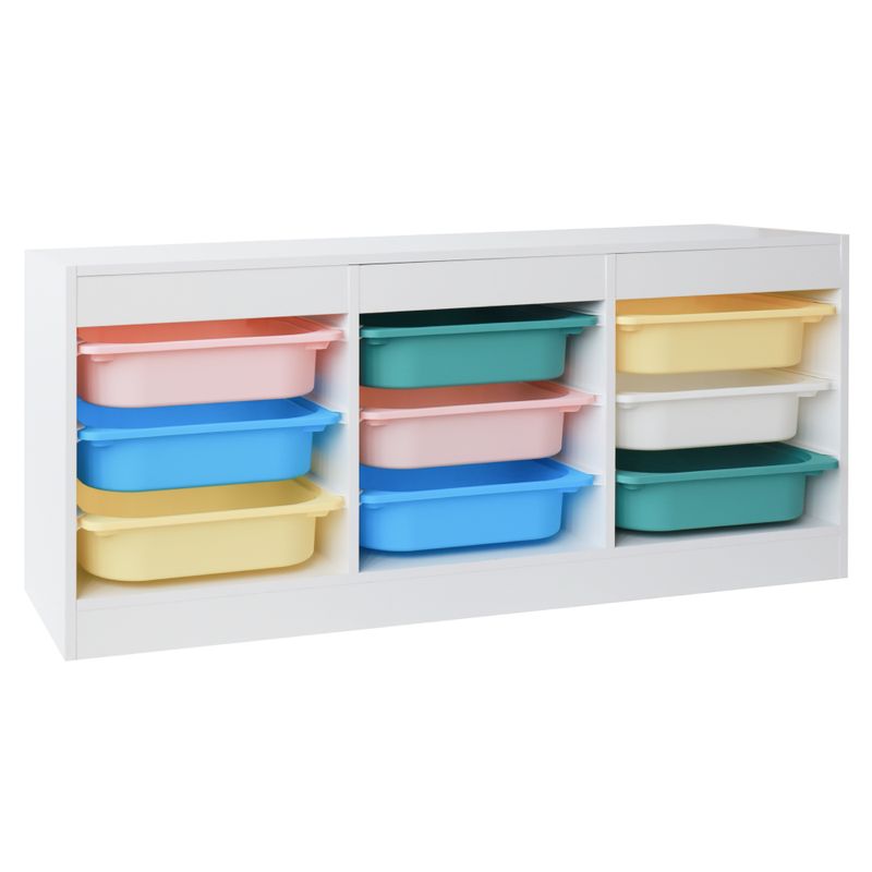 Organizér s úložnými boxami, biely, mix farieb