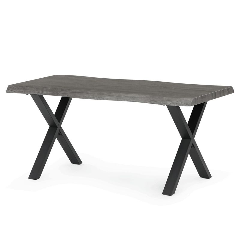 Konferenčný stolík, MDF doska 120x60, dekor sivý dub, nohy čierny kov