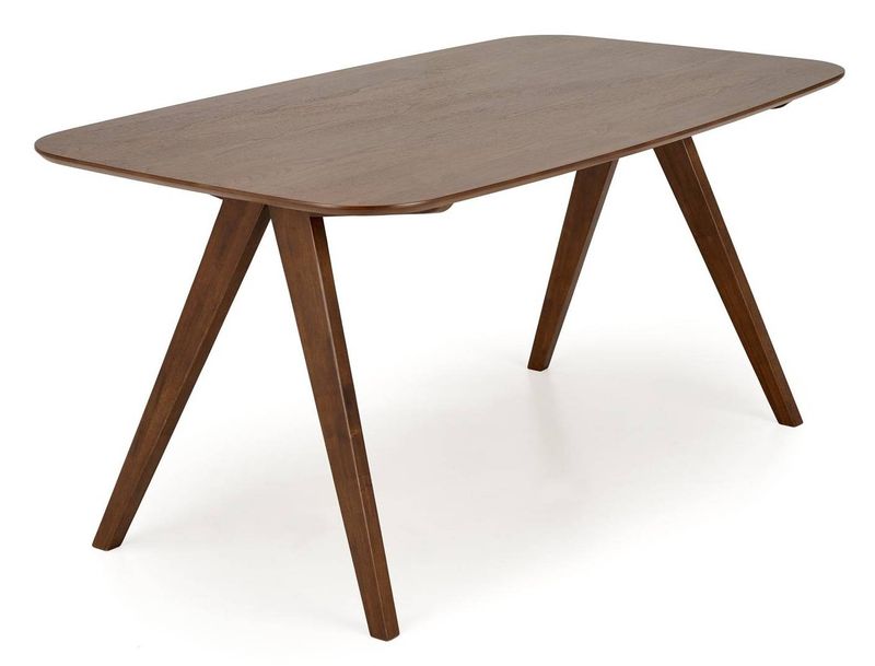 Moderný jedálenský stôl, 160 cm, orech, s masívnymi drevenými nohami