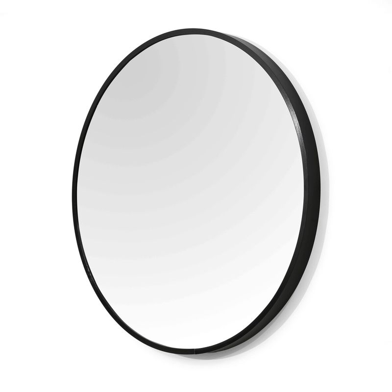 Okrúhle závesné zrkadlo 60 cm, čierne