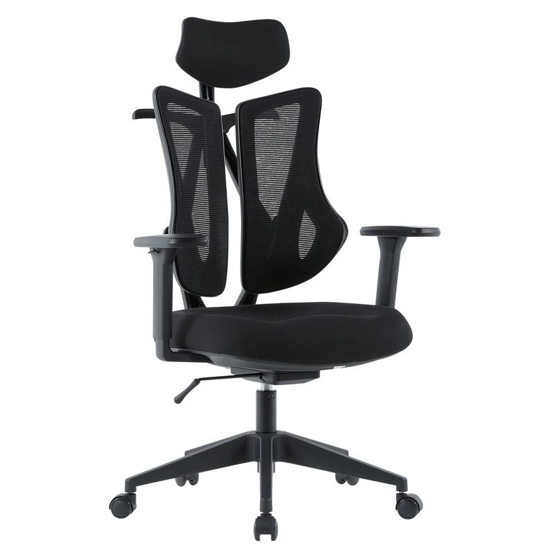 Ergonomická kancelárska stolička sivá, dvojdielne sieťované operadlo, 120kg