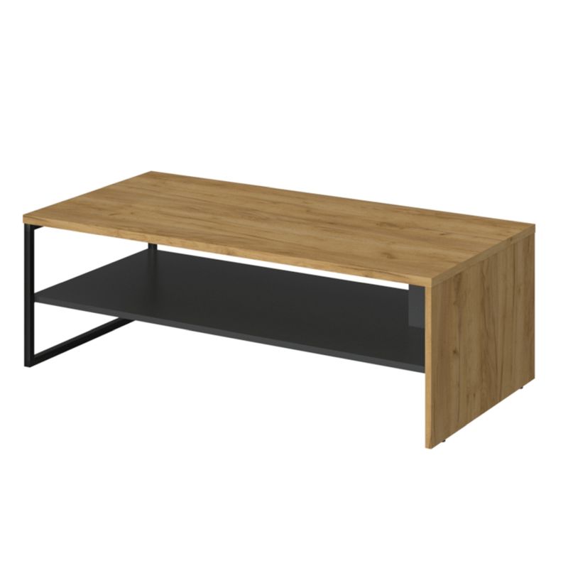 Konferenčný stolík 120, z laminovanej DTD v prevedení dub craft zlatý, polička antracit