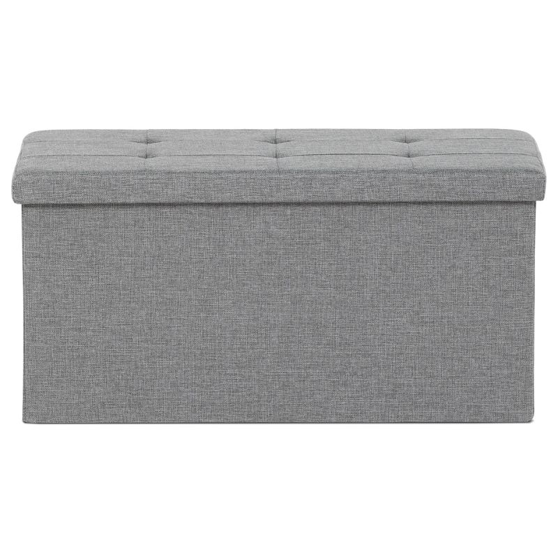 Taburetka s úložným priestorom, látka sivá