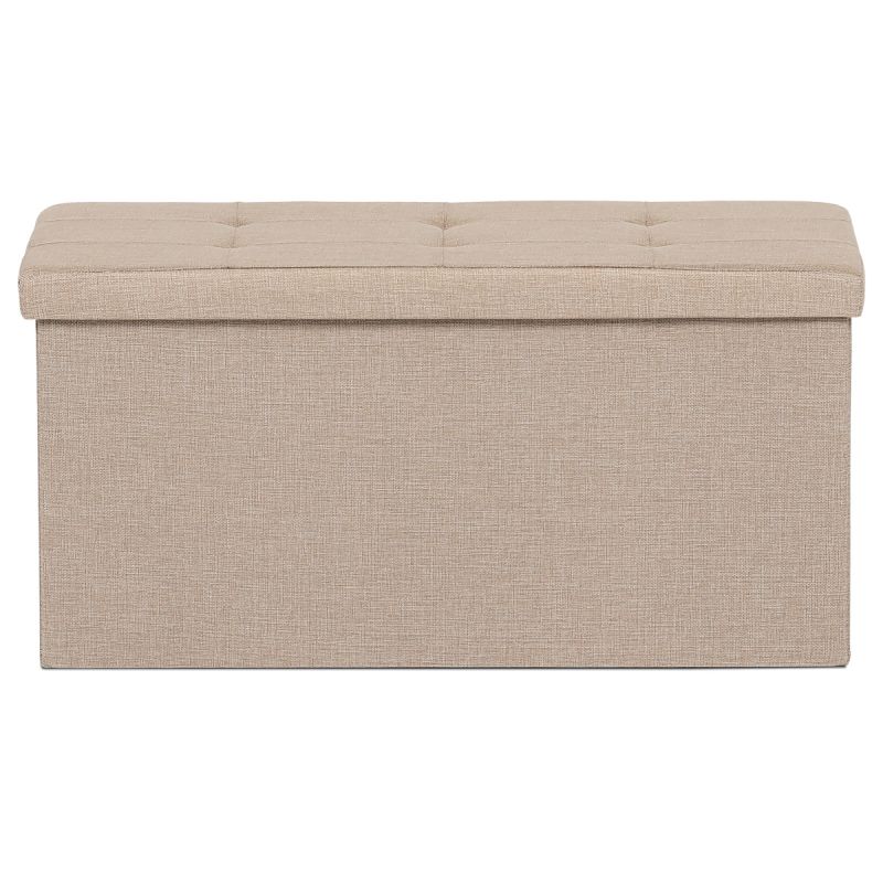 Taburetka s úložným priestorom, látka krémová