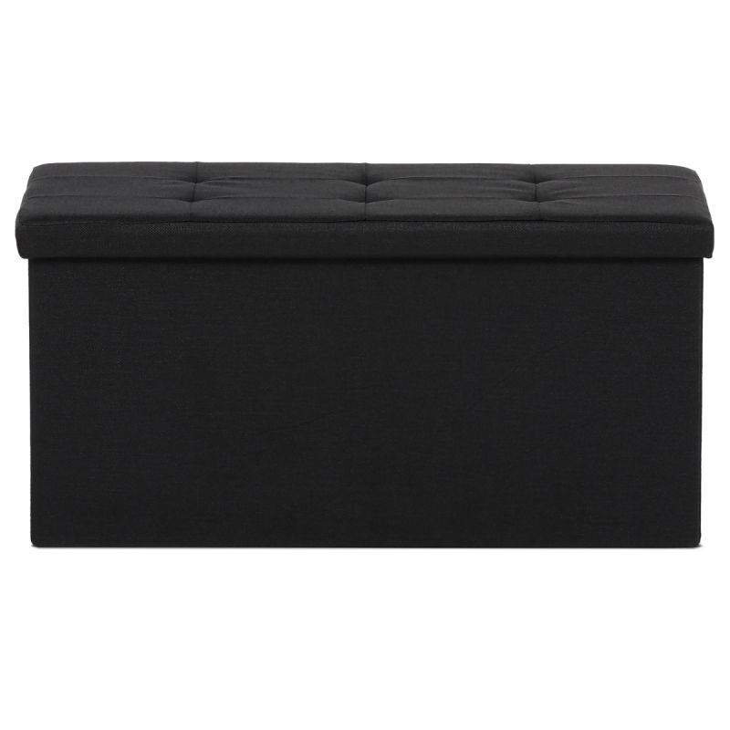 Taburetka s úložným priestorom, látka čierna