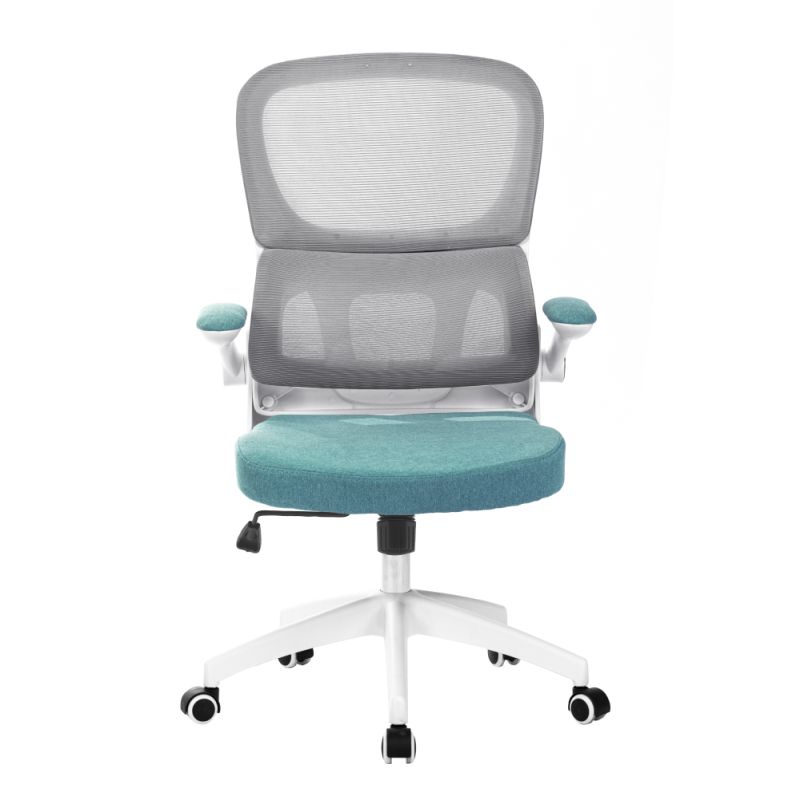 Oblé kancelárske kreslo, hnedá-neomint-biela