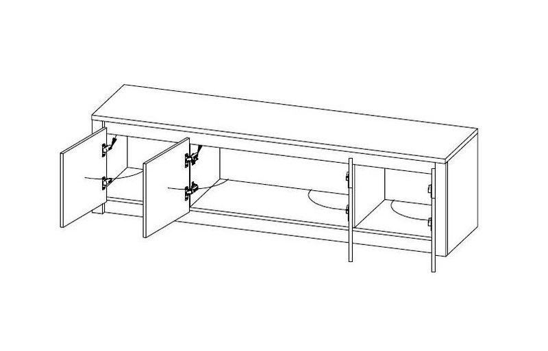 Elegantný RTV stolík 4D 170, lefkas ciemny