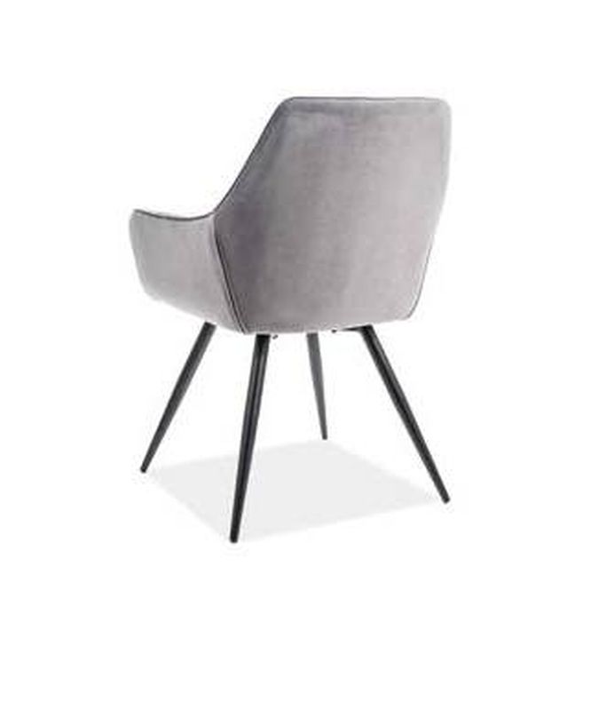 Originálna jedálenská stolička na kovových nohách, čierny mat-sivá bluvel 14