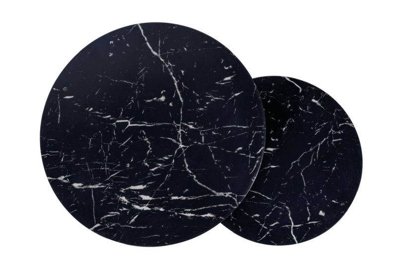 Set konferenčných stolíkov, čierna z efektom mramoru